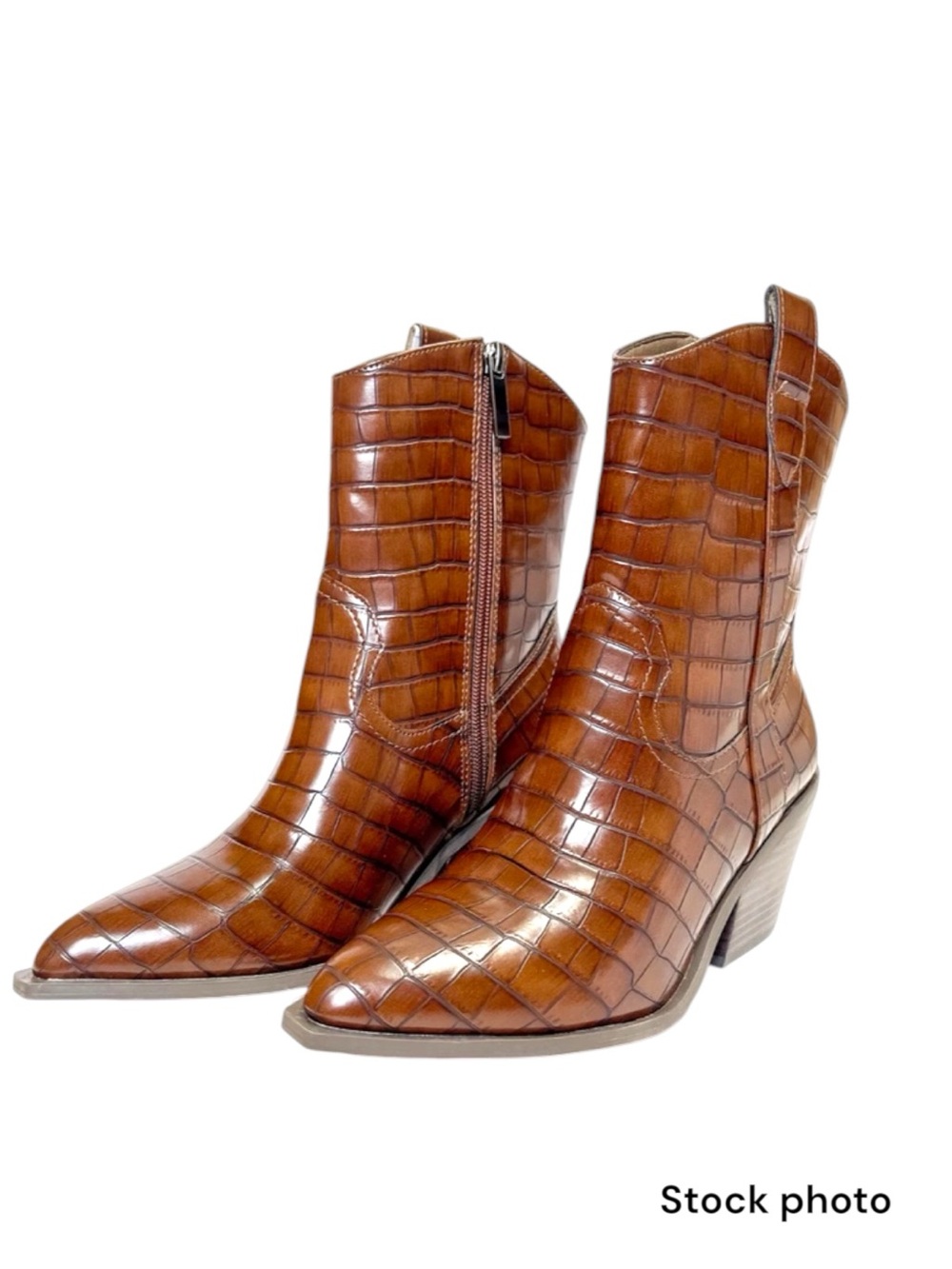 CORKY'S Rowdy Western Stitch Ankle Boots in Brown Croc